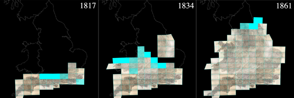 Screenshot of historical map tiles