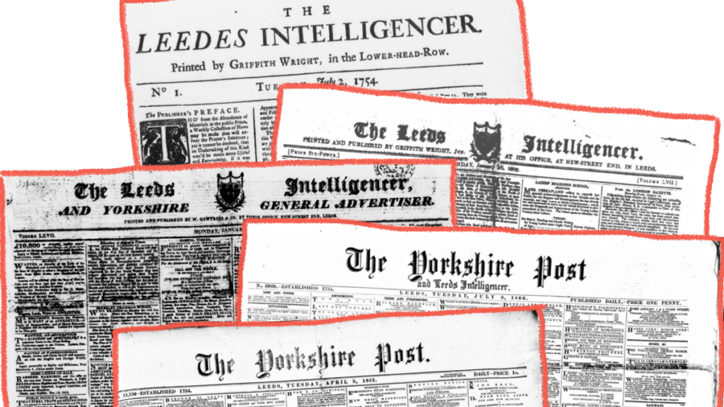 Example of newspaper page images from The Yorkshire Post and its predecessors