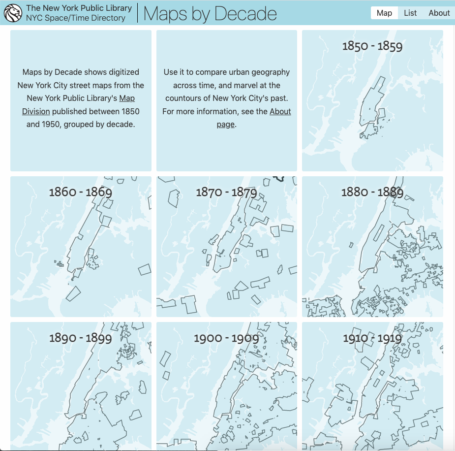 ‘Maps By Decade’ from The New York Public Library